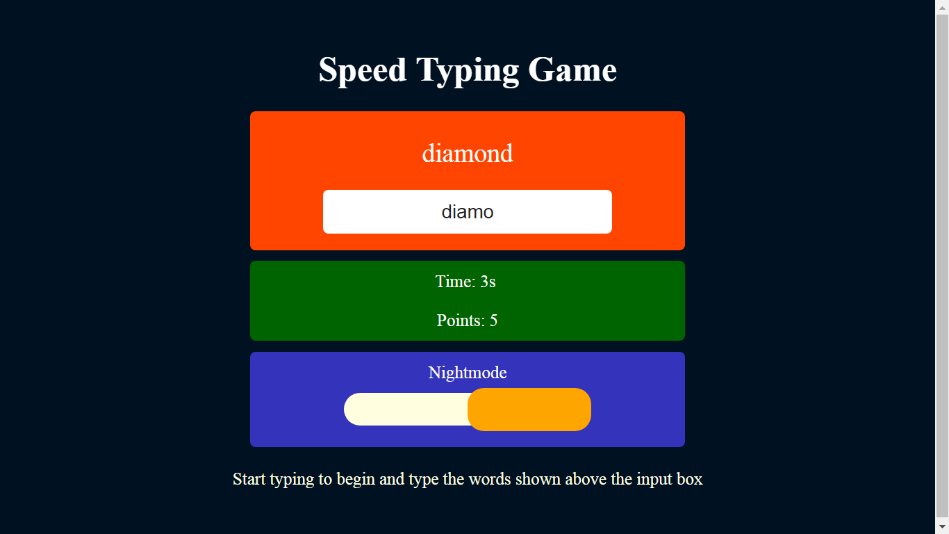 typing game javascript
